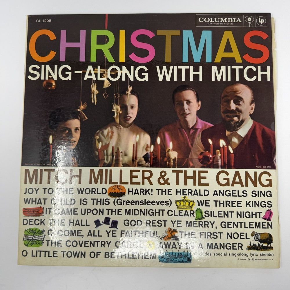 Christmas Sing-Along W/ Mitch Miller & The Gang Record LP Vinyl Colombia CL1205